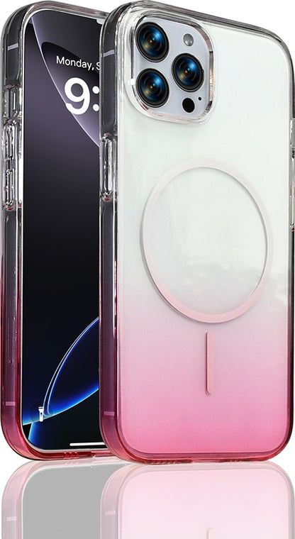 Rengareng iPhone 14 Pro Max Kılıf M-Safe Şarj Özellikli Zore Septik Silikon Kapak - Pembe