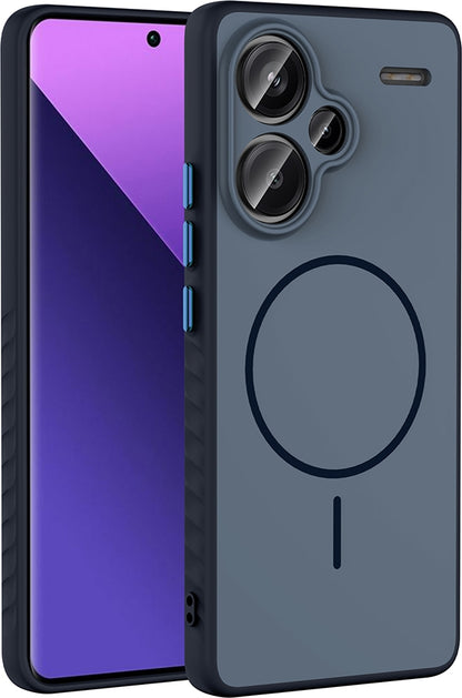 Rengareng Redmi Note 13 Pro Plus 5g Kılıf M-Safe Şarj Özellikli Zore Tea Kapak - Lacivert