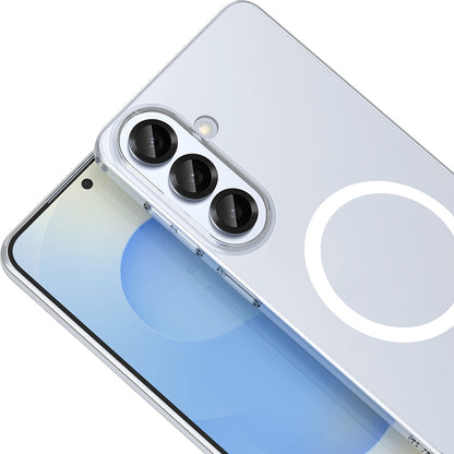 Rengareng Galaxy S26 Kamera Korumalı M-Safe Şarj Özellikli Şeffaf Zore London Silikon Kapak - Şeffaf