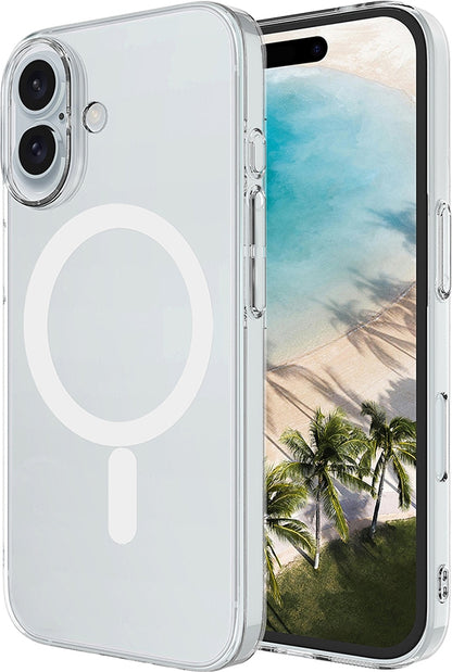 Rengareng iPhone 17 Kamera Korumalı M-Safe Şarj Özellikli Şeffaf Zore London Silikon Kapak - Şeffaf