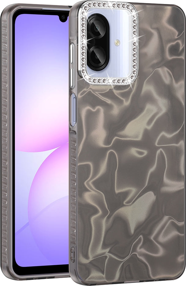 Rengareng Galaxy A07 Kılıf Airbagli Parlak Taş Detay Tasarımlı Zore Esila Kapak - Beyaz