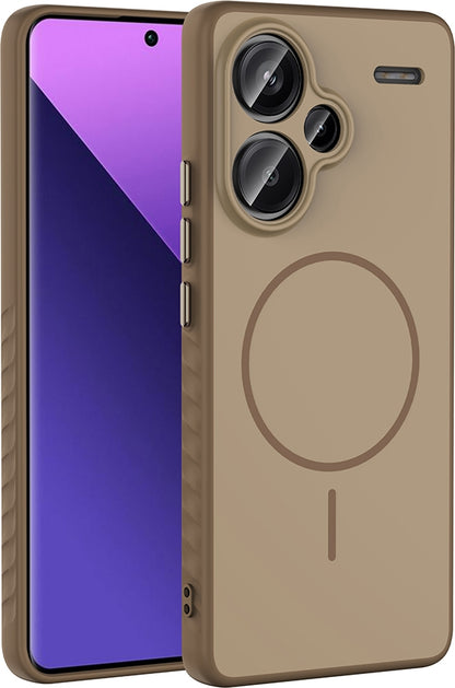 Rengareng Redmi Note 13 Pro Plus 5g Kılıf M-Safe Şarj Özellikli Zore Tea Kapak - Gold