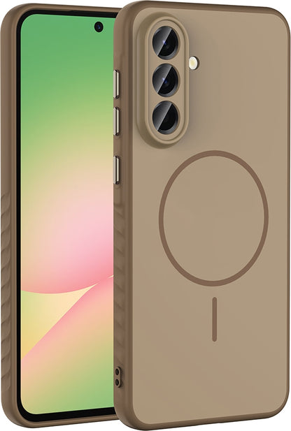 Rengareng Galaxy A56 Kılıf M-Safe Şarj Özellikli Zore Tea Kapak - Gold