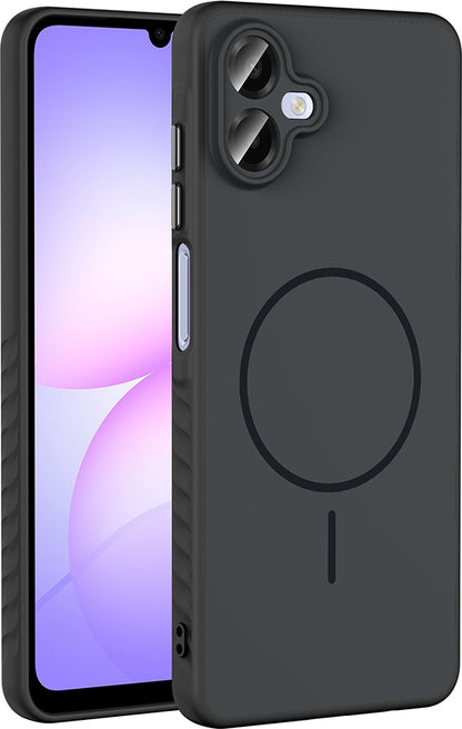 Rengareng Galaxy A07 Kılıf M-Safe Şarj Özellikli Zore Tea Kapak - Siyah