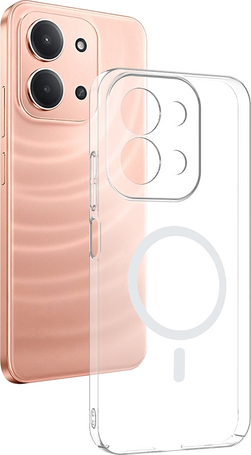 Rengareng Redmi 15C Kamera Korumalı M-Safe Şarj Özellikli Şeffaf Zore London Silikon Kapak - Şeffaf