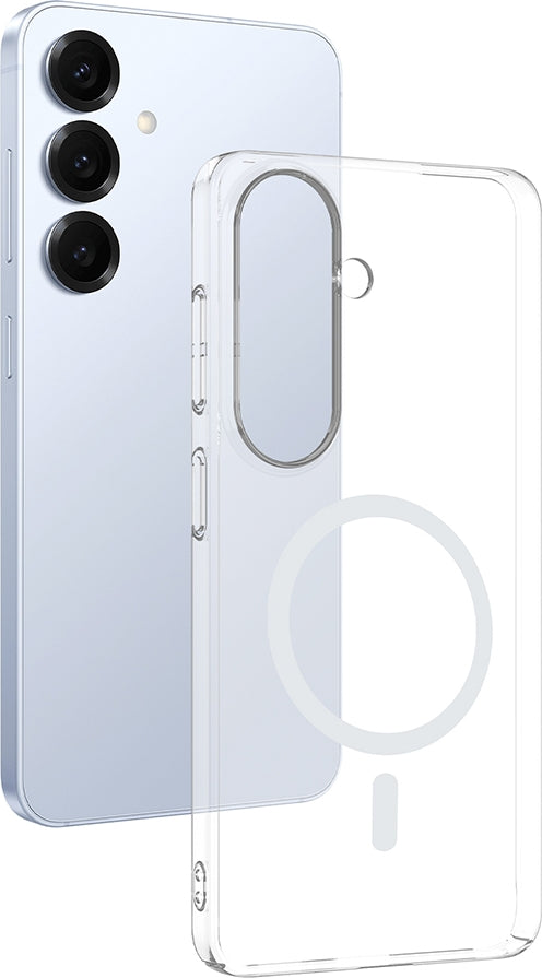 Rengareng Galaxy S26 Plus Kamera Korumalı M-Safe Şarj Özellikli Şeffaf Zore London Silikon Kapak - Şeffaf