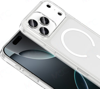 Rengareng iPhone 17 Pro Kamera Korumalı M-Safe Şarj Özellikli Şeffaf Zore London Silikon Kapak - Şeffaf