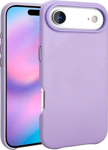 Rengareng iPhone 17 Air Kılıf M-Safe Şarj Özellikli Pu Deri Görünümlü Mnc Kupra Kapak - Mor
