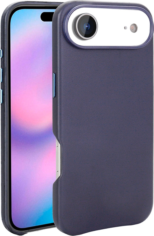 Rengareng iPhone 17 Air Kılıf M-Safe Şarj Özellikli Pu Deri Görünümlü Mnc Kupra Kapak - Mor