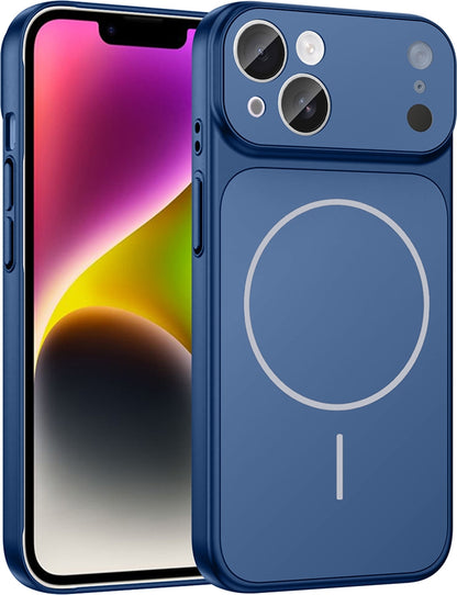 Rengareng iPhone 15 Kılıf Zore M-Safe Şarj Özellikli Kamera Korumalı Formen Kapak - Gümüş
