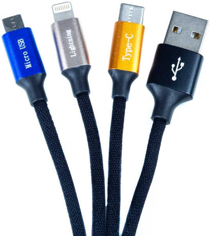 Rengareng Siyah Oks 3 In 1 USB Kablo