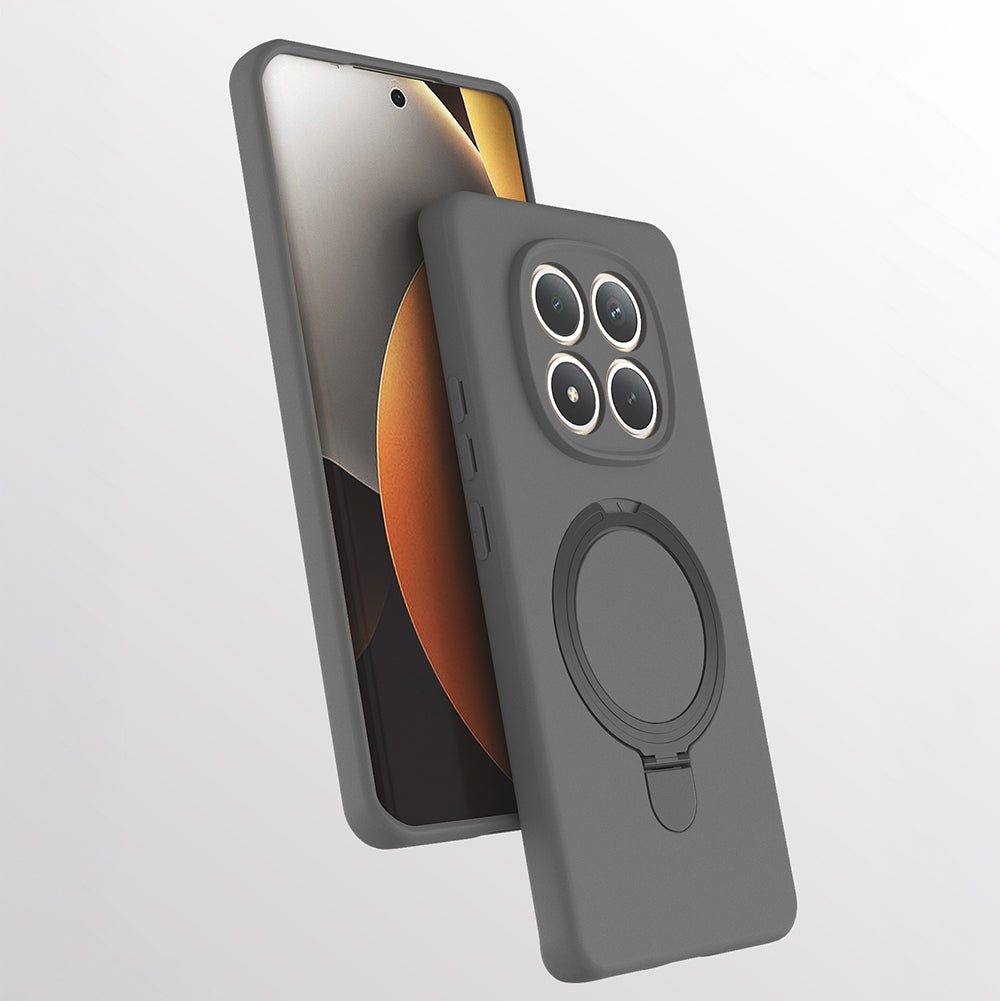 Rengareng Redmi Note 15 Pro 4g Kılıf M-Safe Şarj Özellikli Standlı Zore Samara Kapak - Titanyum-Gri