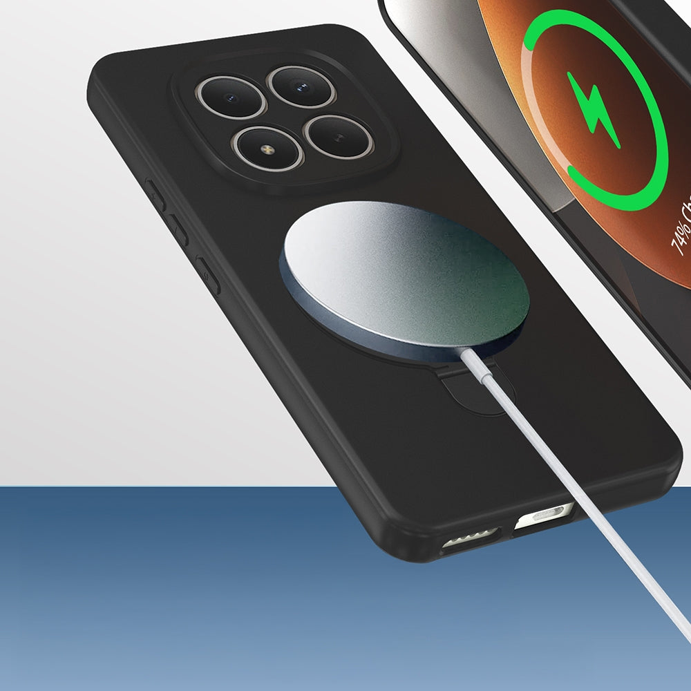 Rengareng Redmi Note 15 Pro 4g Kılıf M-Safe Şarj Özellikli Standlı Zore Samara Kapak - Titanyum-Gri