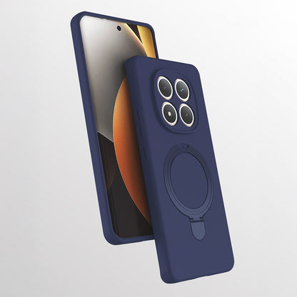 Rengareng Redmi Note 15 Pro Plus Kılıf M-Safe Şarj Özellikli Standlı Zore Samara Kapak - Lacivert