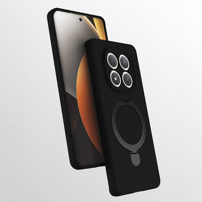 Rengareng Redmi Note 15 Pro Plus Kılıf M-Safe Şarj Özellikli Standlı Zore Samara Kapak - Siyah