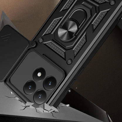 Rengareng 15T Kılıf Magnetik Standlı Kamera Korumalı Zore Sürgülü Vega Kapak - Siyah