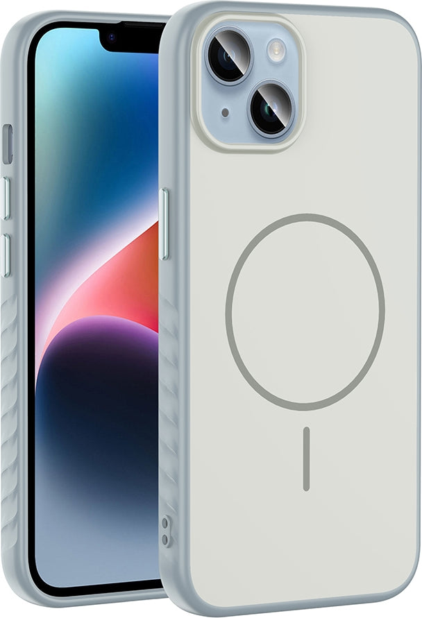 Rengareng iPhone 14 Kılıf M-Safe Şarj Özellikli Zore Tea Kapak - Lacivert