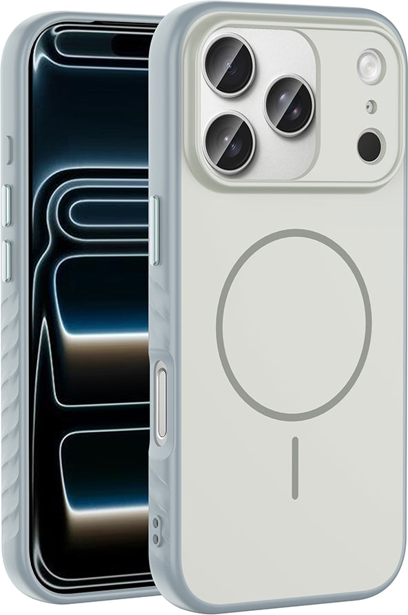 Rengareng iPhone 17 Pro Kılıf M-Safe Şarj Özellikli Zore Tea Kapak - Gümüş