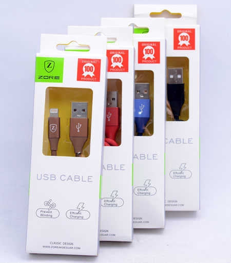 Rengareng Kırmızı Metal Uçlu Lightning USB Kablo