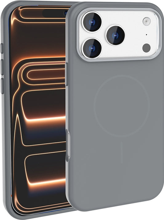 Rengareng iPhone 17 Pro Kılıf M-Safe Şarj Özellikli Metal Kamera Çerçeveli Mnc Edi Silikon Kapak - Titanyum-G