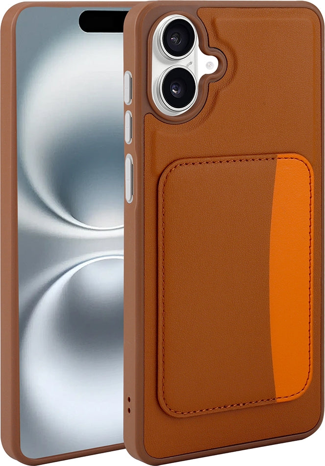 Rengareng Galaxy A07 Kılıf Kartlıklı Zore X-Kart Silikon Kapak - Kahverengi