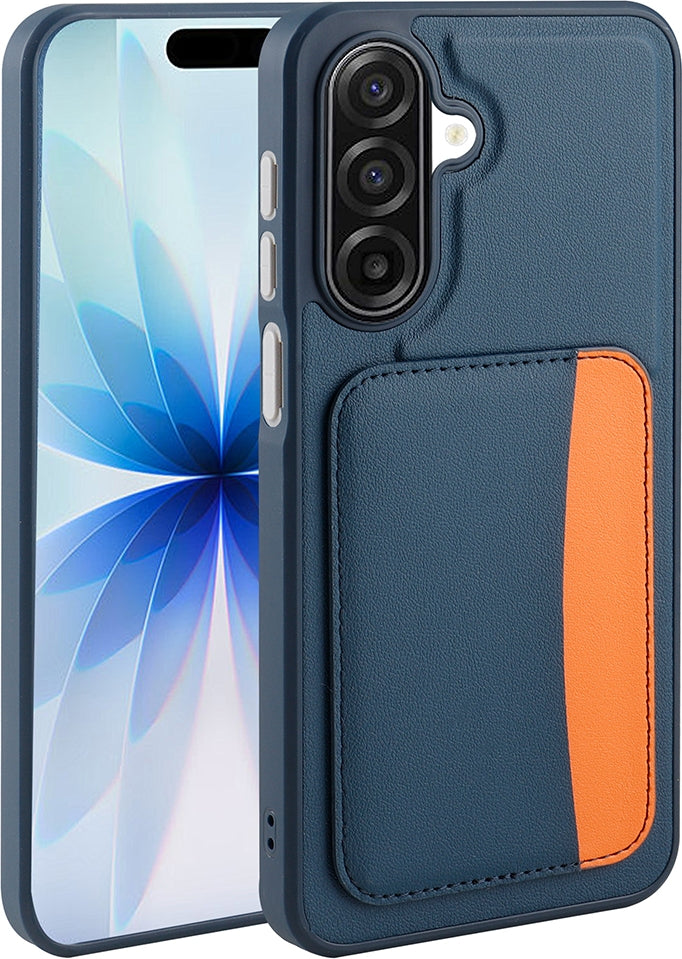 Rengareng Galaxy A17 Kılıf Kartlıklı Zore X-Kart Silikon Kapak - Lacivert