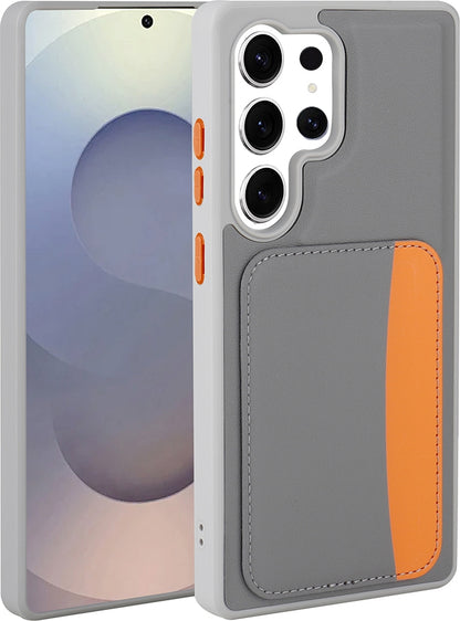 Rengareng Galaxy S24 Ultra Kılıf Kartlıklı Zore X-Kart Silikon Kapak - Lacivert