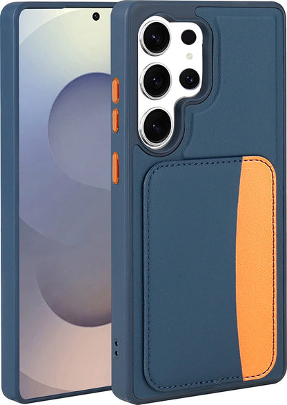 Rengareng Galaxy S25 Ultra Kılıf Kartlıklı Zore X-Kart Silikon Kapak - Siyah