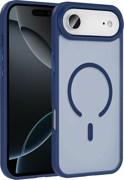 Rengareng iPhone 17 Air Kılıf M-Safe Şarj Özellikli Mat Arka Yüzey Mnc Sio Kapak - Lacivert