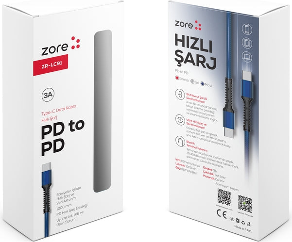 Rengareng Siyah ZR-LC91 Pd To Pd Kablo