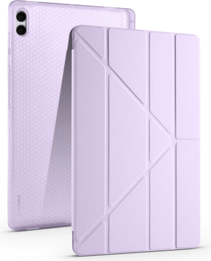 Rengareng Galaxy Tab S11 Ultra Kılıf Zore Tri Folding Kalem Bölmeli Standlı Kılıf - Lila