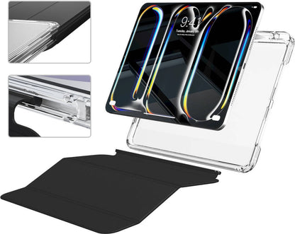 Rengareng apple iPad Pro 13 2024 Kılıf Magnetik Ayrılabilen Airbagli Zore Sliding Tablet Kılıfı - Gold