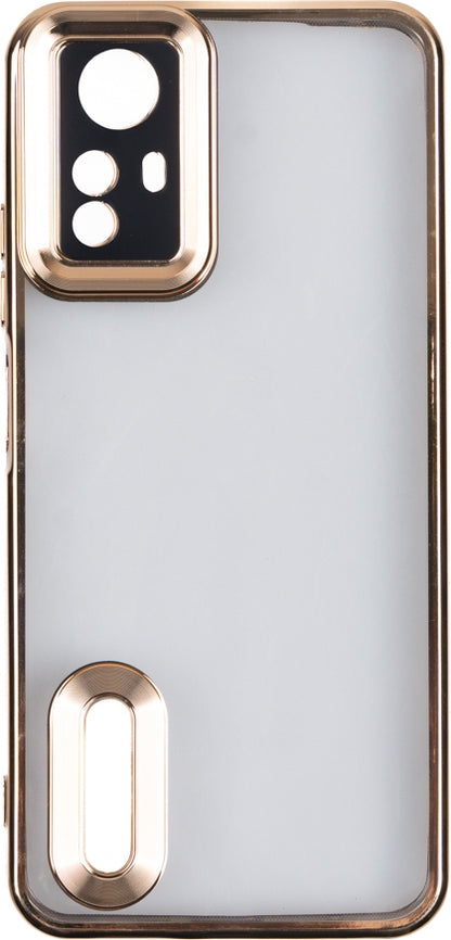Rengareng Redmi Note 12S Kılıf Kamera Korumalı Logo Gösteren Zore Omega Kapak - Gold