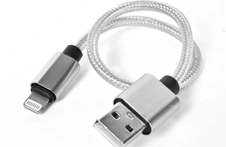Rengareng Gümüş 30 cm Halat Lightning USB Kablo