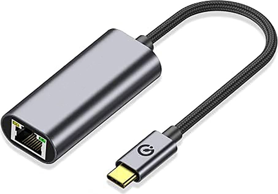Rengareng Siyah QG04 Type-C To RJ45 Ethernet Dönüştürücü Kablo 1024MBPS 22CM