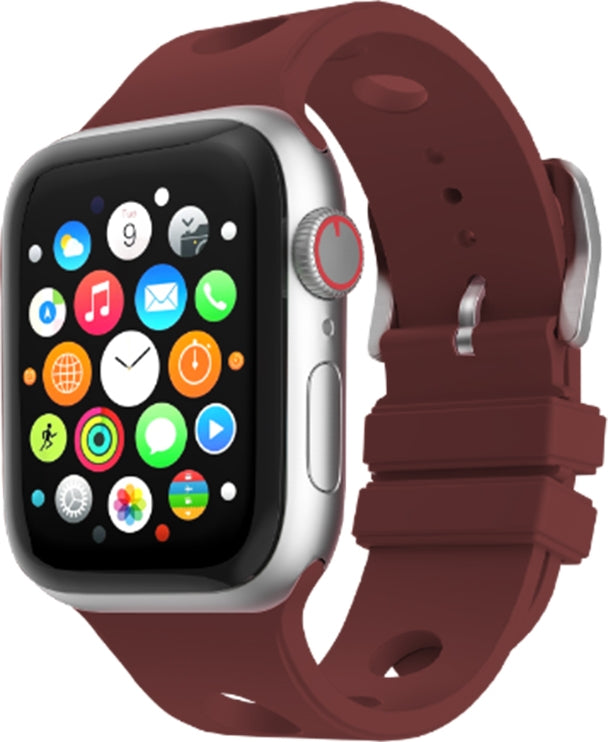 Rengareng Watch 42MM Delikli Tasarım Zore KRD-147 Silikon Kordon - Mürdüm