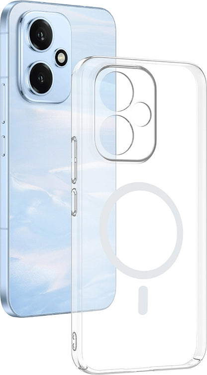 Rengareng Honor 400 Kamera Korumalı M-Safe Şarj Özellikli Şeffaf Zore London Silikon Kapak - Şeffaf