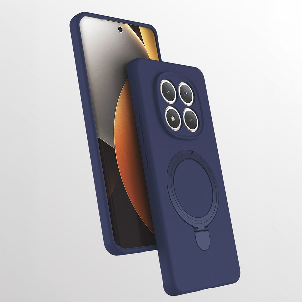 Rengareng Redmi Note 15 Pro 4g Kılıf M-Safe Şarj Özellikli Standlı Zore Samara Kapak - Lacivert