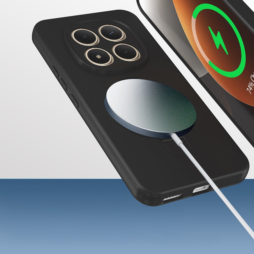 Rengareng Redmi Note 15 Pro Plus Kılıf M-Safe Şarj Özellikli Standlı Zore Samara Kapak - Desert Gold