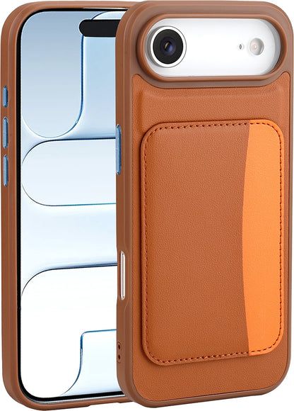 Rengareng iPhone 17 Air Kılıf Kartlıklı Zore X-Kart Silikon Kapak - Kahverengi