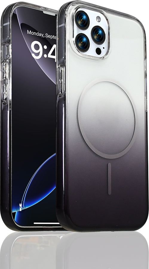 Rengareng iPhone 14 Pro Max Kılıf M-Safe Şarj Özellikli Zore Septik Silikon Kapak - Siyah