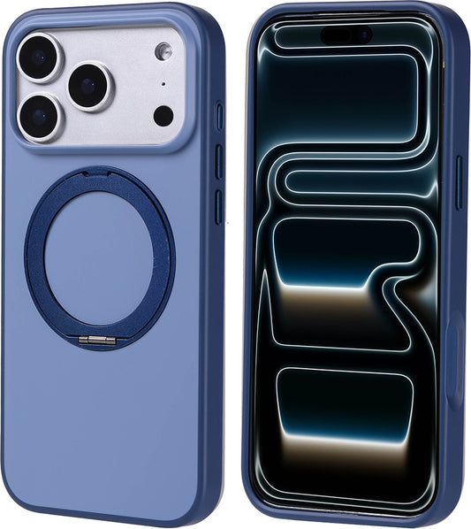 Rengareng iPhone 17 Pro Max Kılıf M-Safe Şarj Özellikli Standlı Mnc Proton Silikon Kapak - Lacivert