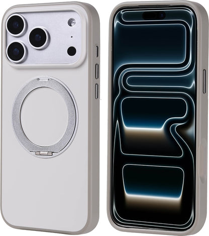 Rengareng iPhone 17 Pro Max Kılıf M-Safe Şarj Özellikli Standlı Mnc Proton Silikon Kapak - Gri