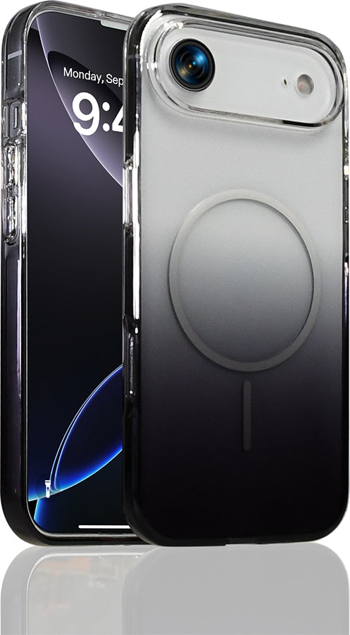 Rengareng iPhone 17 Air Kılıf M-Safe Şarj Özellikli Zore Septik Silikon Kapak - Siyah