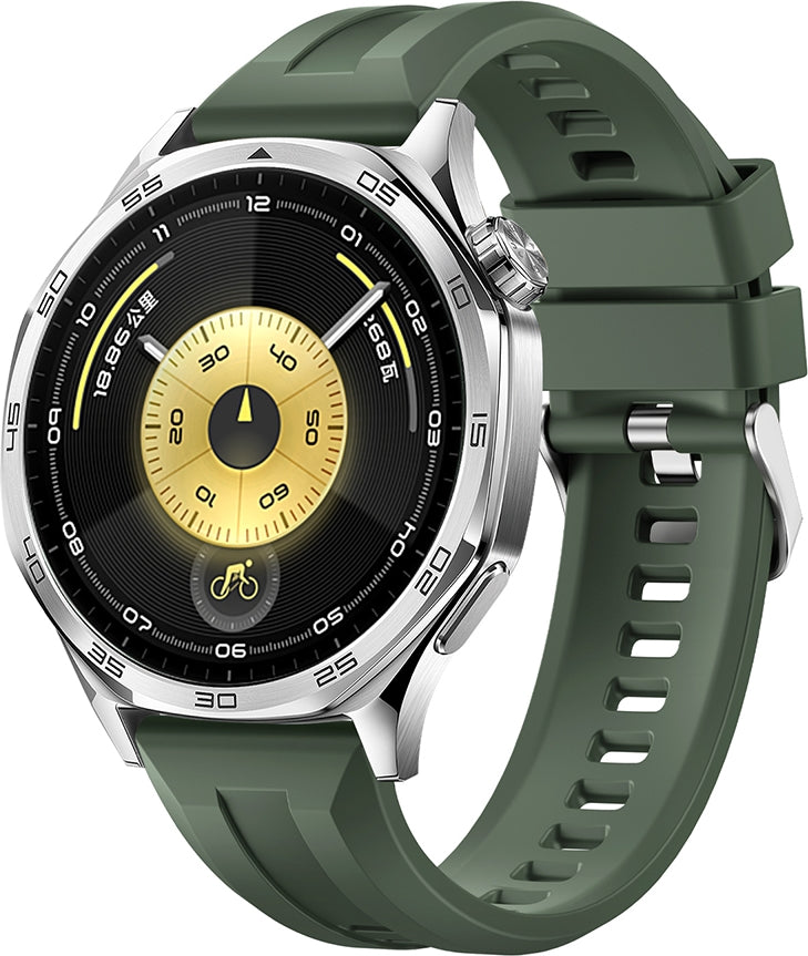 Rengareng Amazfit Gtr 47MM Zore KRD-148 22MM Silikon Kordon - Koyu Yeşil