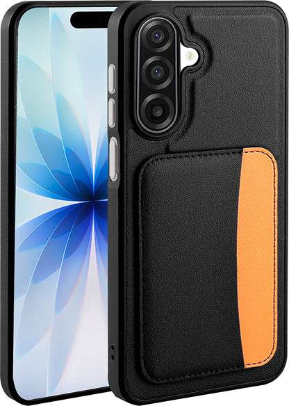 Rengareng Galaxy A17 Kılıf Kartlıklı Zore X-Kart Silikon Kapak - Siyah