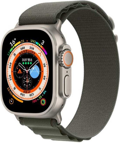 Rengareng Watch Ultra 49MM Zore Krd-74 Hasır Kordon - Kahverengi