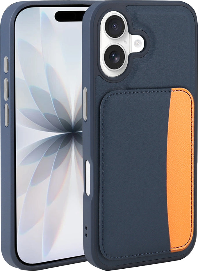 Rengareng iPhone 16 Kılıf Kartlıklı Zore X-Kart Silikon Kapak - Lacivert