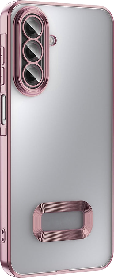 Rengareng Galaxy A17 Kılıf Kamera Korumalı Logo Gösteren Zore Omega Kapak - Lila