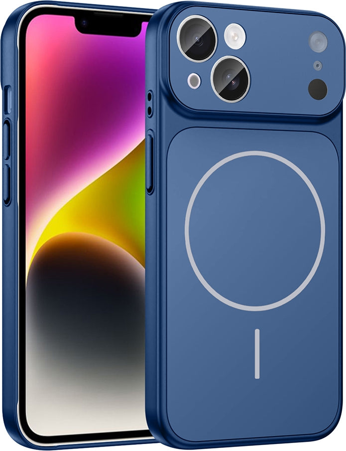 Rengareng iPhone 15 Kılıf Zore M-Safe Şarj Özellikli Kamera Korumalı Formen Kapak - Turuncu